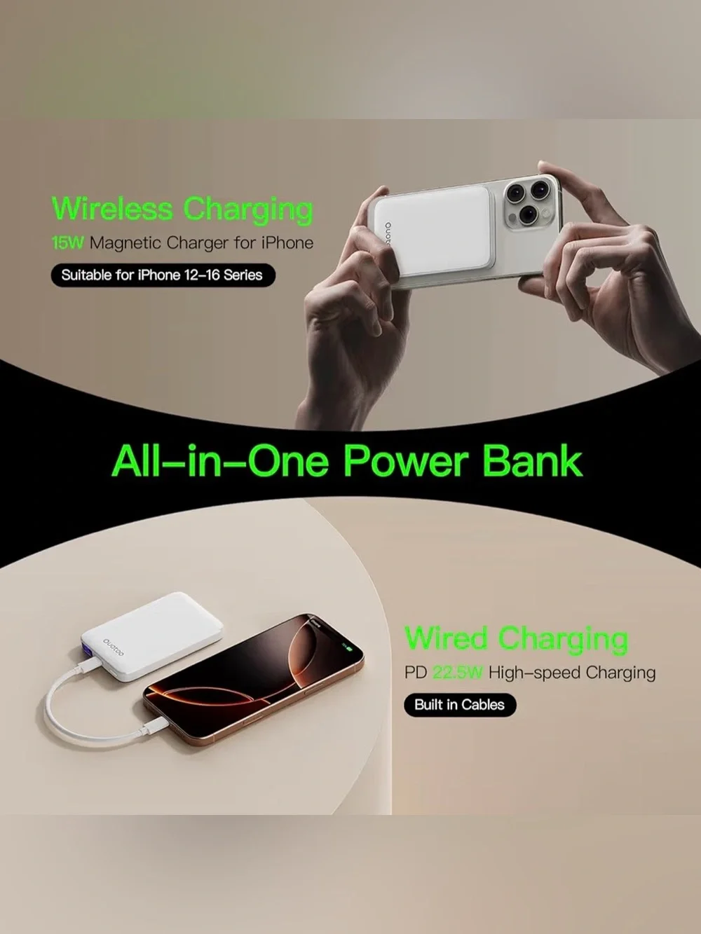 Ouotoo New for Magsafe Portable Charger,5000mAh Power Bank